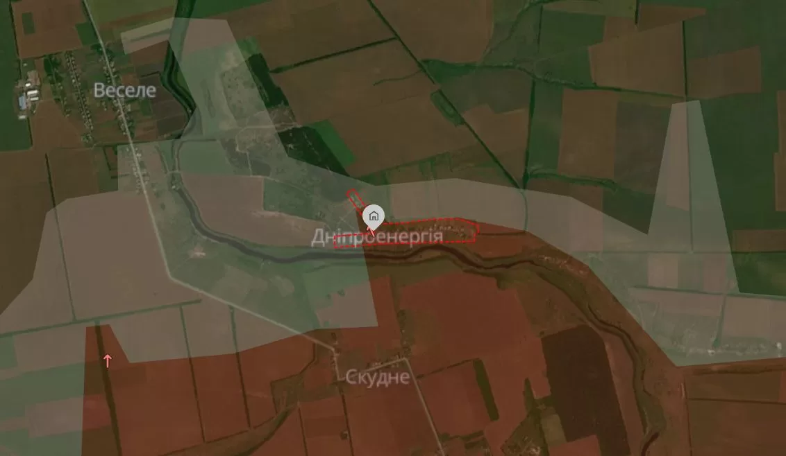 Cело Дніпроенергія на мапі DeepState