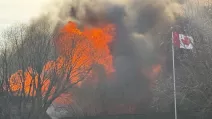Пожежа спалахнула 18 квітня поблизу Національного парку Елк-Айленд, за Українським культурним селищем / Фото Royal Canadian Mounted Police in Alberta