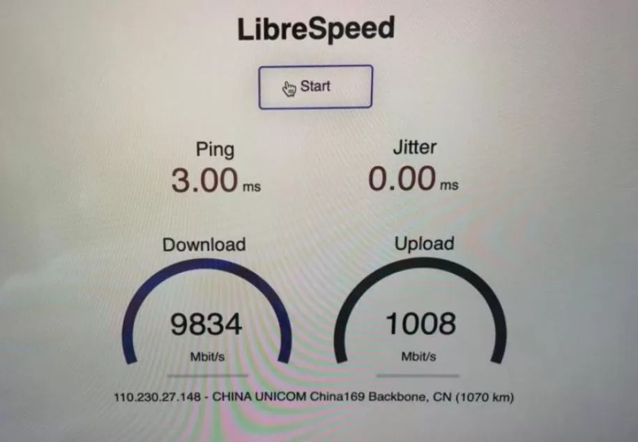 Тестирование скорости 10G интернета в Китае / Mydrivers
