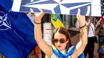 Демонстрация в поддержку членства Украины в НАТО в Вашингтоне. Июль 2024 / Фото AP