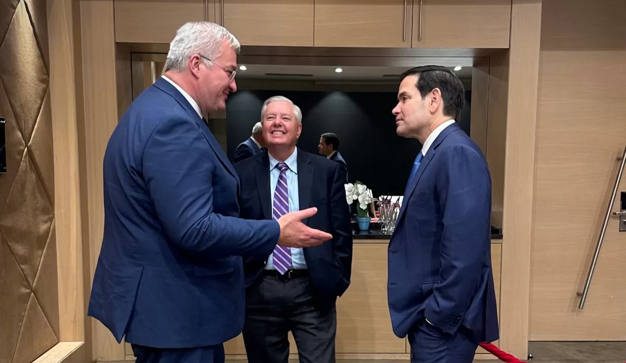 Міністр закордонних справ України Андрій Сибіга, сенатор США Ліндсі Грем та державний секретар США Марко Рубіо / Фото: X/Andrii Sybiha