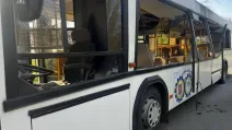 Атака дроном по автобусу у Марганці, 23 квітня 2025 рік / Фото: ДСНС