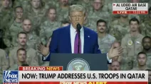Трамп выступает перед военными на американской базе в Эль-Удейде в Катаре / Скриншот видео