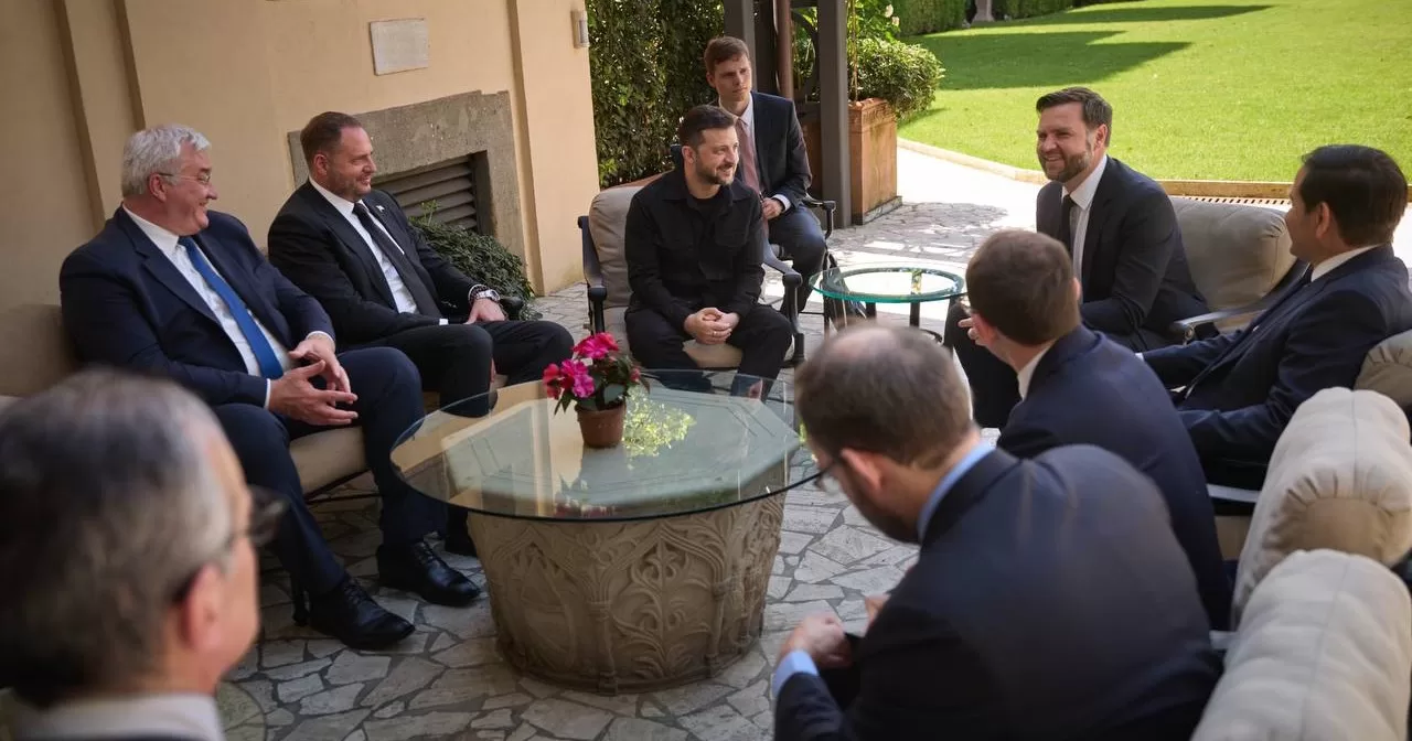 Зустріч Президента України Володимира Зеленського з віцепрезидентом США Джей Ді Венсом і держсекретарем Марко Рубіо в Римі / Фото Офіс президента