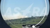 Screenshot from a video taken on a section of road leading from the M-4 motorway to Novomoskovsk, near the village of Moshok / Photo: ASTRA