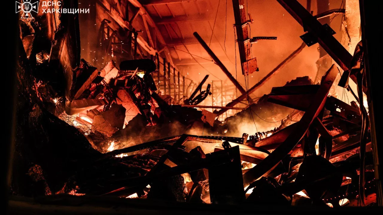 Пожежа внаслідок атаки ворожих дронів в Одеській області / Фото: ДСНС