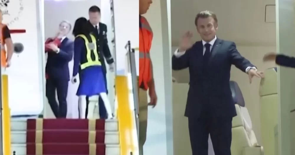 Макрон назвав події у літаку “теплим моментом” / Скриншот відео