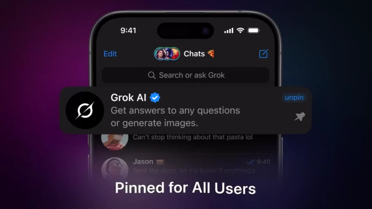 В Telegram интегрируют Grok / Скриншот