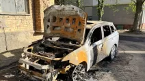 Знищена вогнем Mitsubishi / Фото: Поліція Київщини