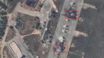 Destroyed Russian MiG-31 fighters at the Belbek air base, May 2024 / Photo: Maxar