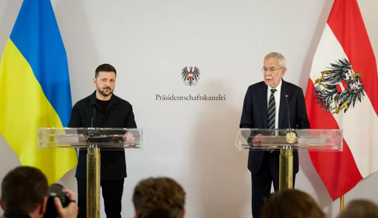Президент України Володимир Зеленський  з президентом Австрії Александром Ван дер Белленом / Фото: Офіс президента
