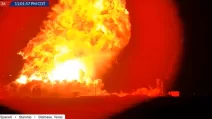 Взрыв ракеты SpaceX во время испытаний / Скриншот