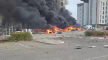 Пожежа після ракетного удару по Ізраїлю / Фото: i24news.tv