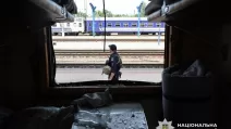 A train damaged by an explosion in Dnipro / Photo: National Police