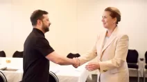 Президент України Володимир Зеленський провів зустріч із прем’єр-міністеркою Данії Метте Фредеріксен / Фото: Офіс президента