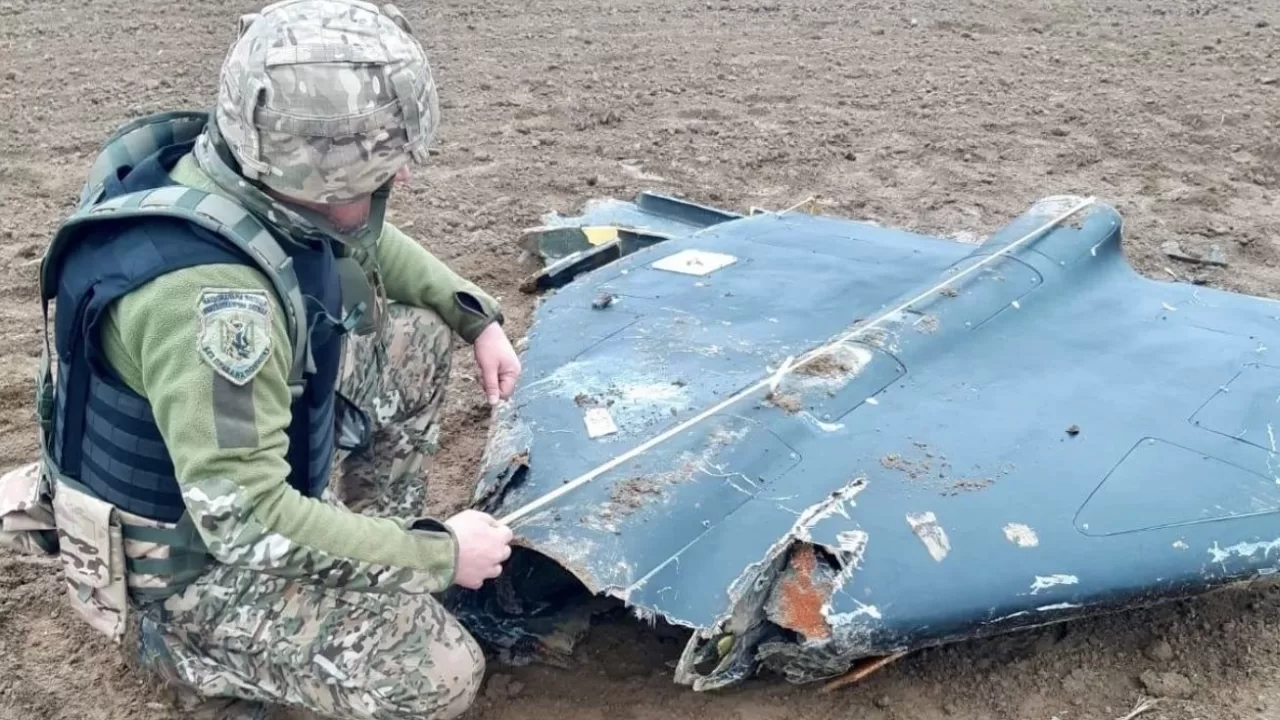 Збитий над Україною російський безпілотник Shahed / Фото: Нацполіція