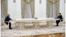Встреча президента РФ Путина и президента Франции Макрона в Москве в феврале 2022 года / Фото: пресс-служба Кремля