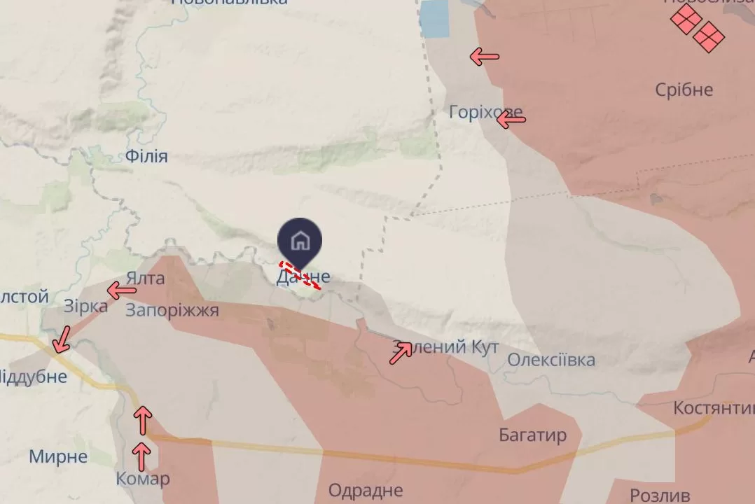 с. Дачное на карте DeepState