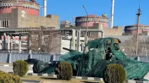 Russian tank near the reactors of the temporarily occupied Zaporizhzhya Nuclear Power Plant / Photo: ENERGOATOM