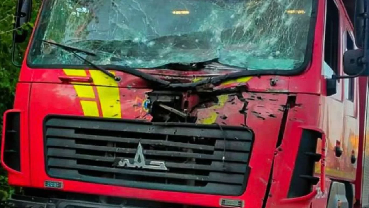 Damaged rescue vehicle / Photo: State Emergency Service