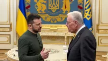 Volodymyr Zelenskyy and Keith Kellogg / Photo credit: Reuters