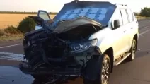 Поврежденный автомобиль раввина в Херсоне / Скриншот
