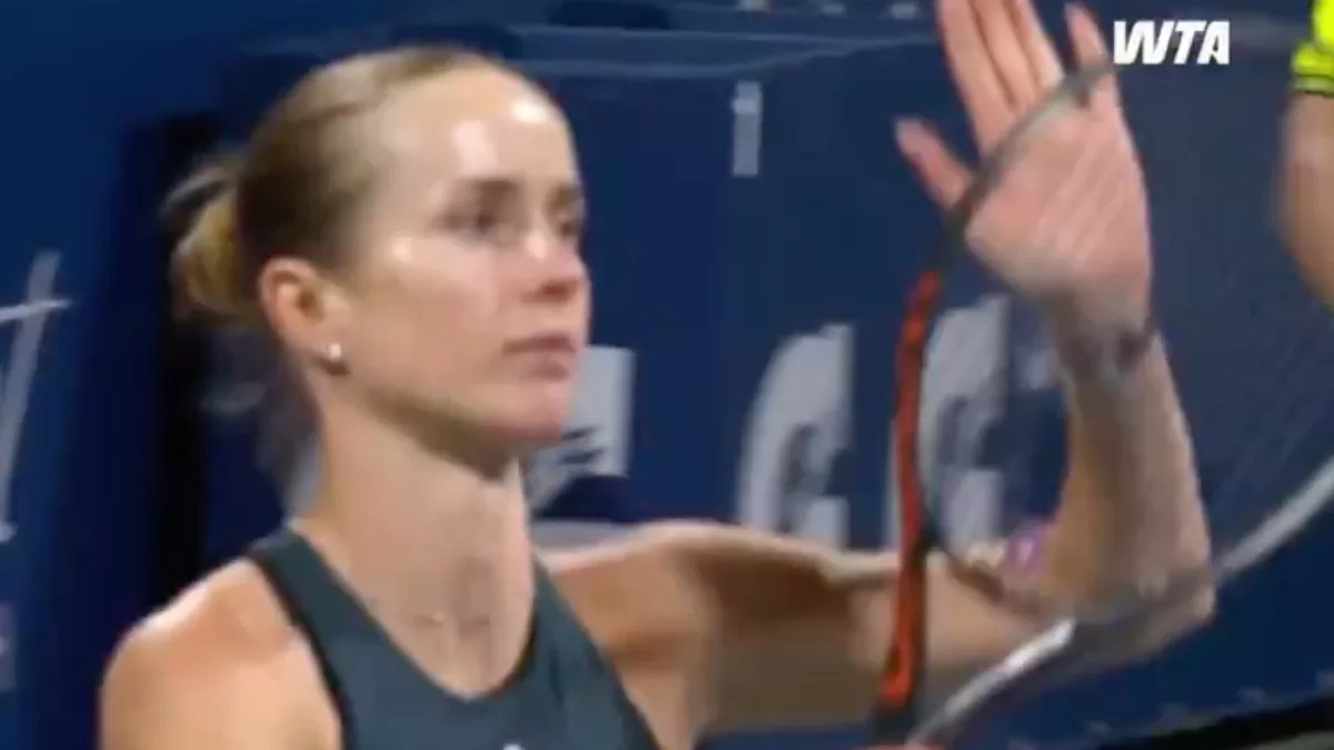 Еліна Світоліна після матчу з Калінською / Скріншот відео