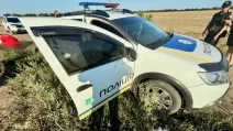 Поврежденный в результате стрельбы полицейский автомобиль / Фото: Нацполиция