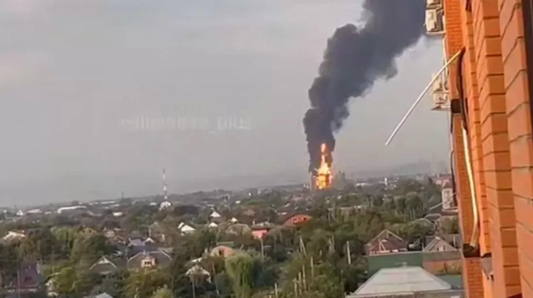 Пожежа на Афіпському НПЗ / Кадр з відео