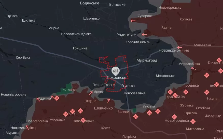 Pokrovsk on the DeepStateMap