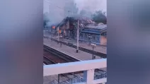 Зруйнований залізничний вокзал у Синельниковому / Фото із соцмереж