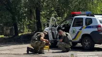 Полиция на месте обстрела / Фото: ГУНП в Днепропетровской области