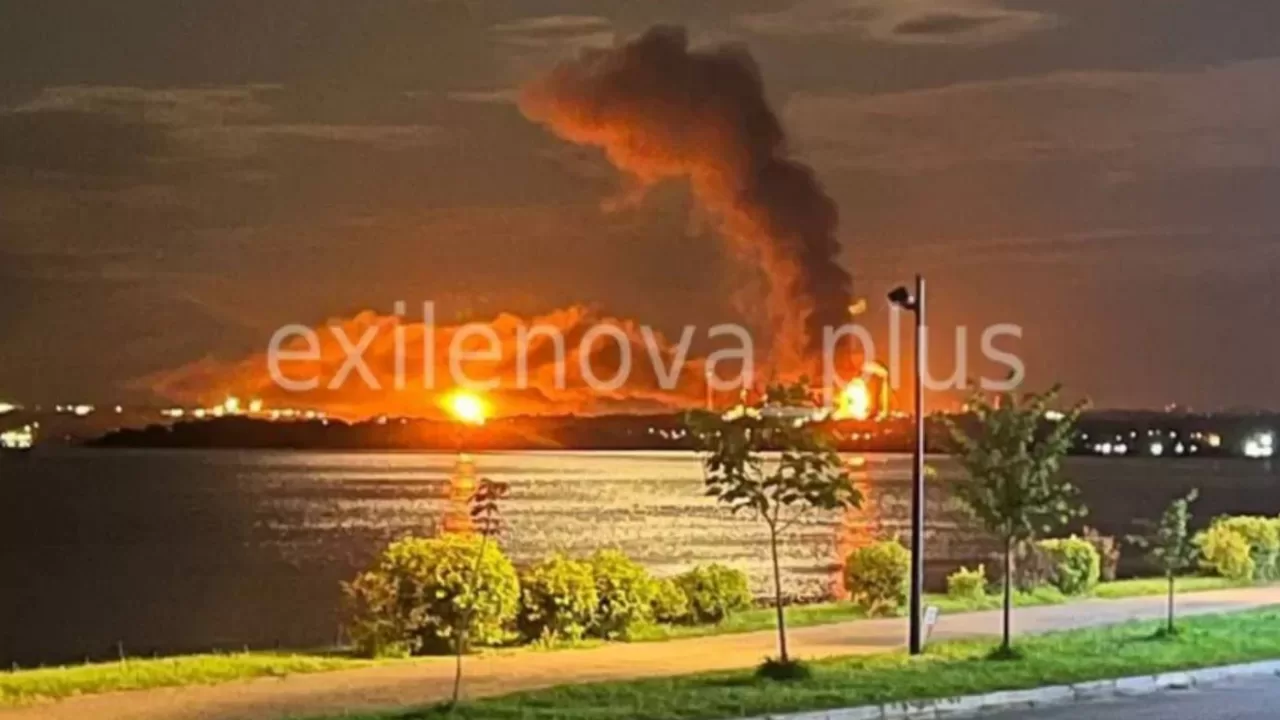 Пожар на Саратовском НПЗ / Фото из соцсетей