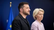 Volodymyr Zelensky and Ursula von der Leyen during a media briefing, Brussels, August 17, 2025 / Photo: Office of the President