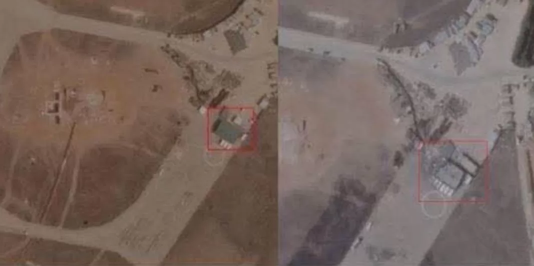 Уражений ангар на території аеродрому "Херсонес" / ВМС України