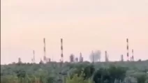 The moment of the drone strike on the Syzran Oil Refinery / Video screenshot