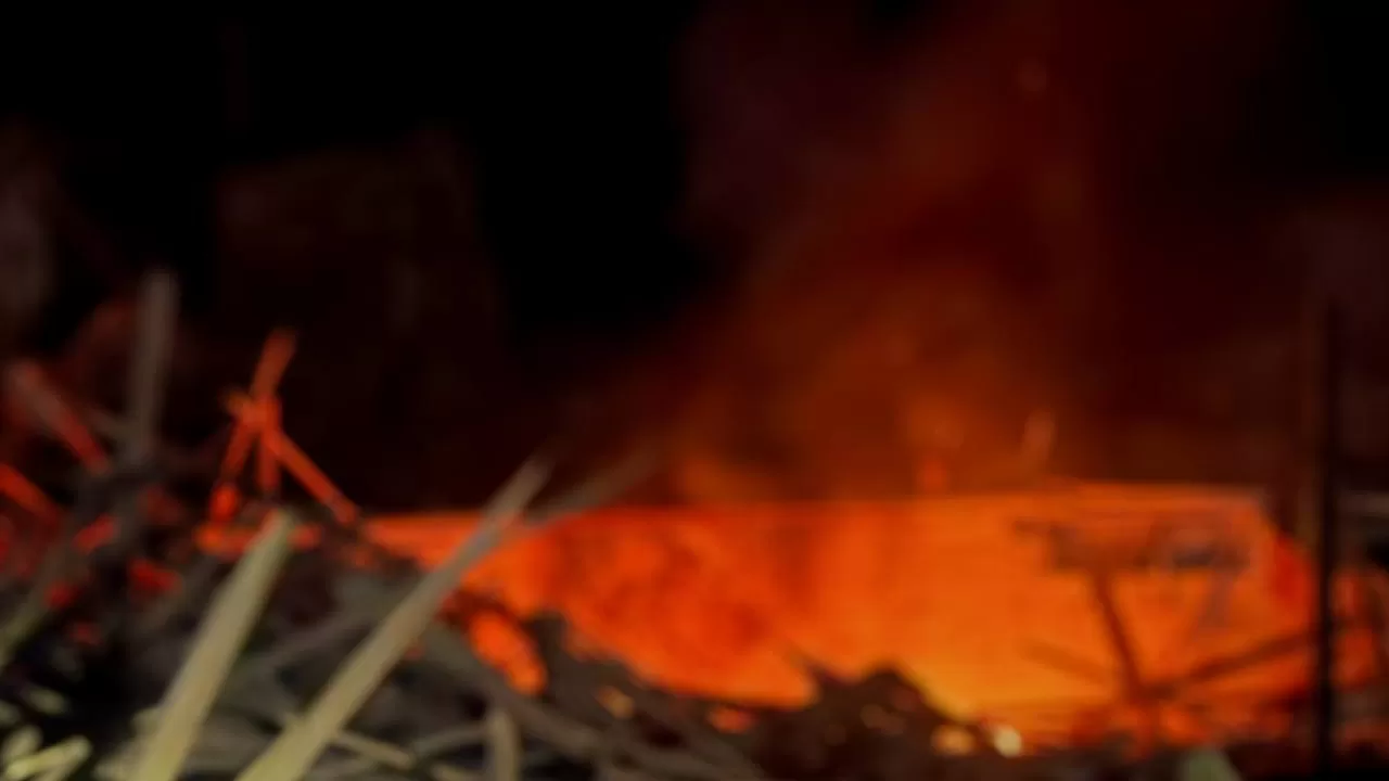 Пожар в Сумской области после обстрела / Фото: Сумская ОВА