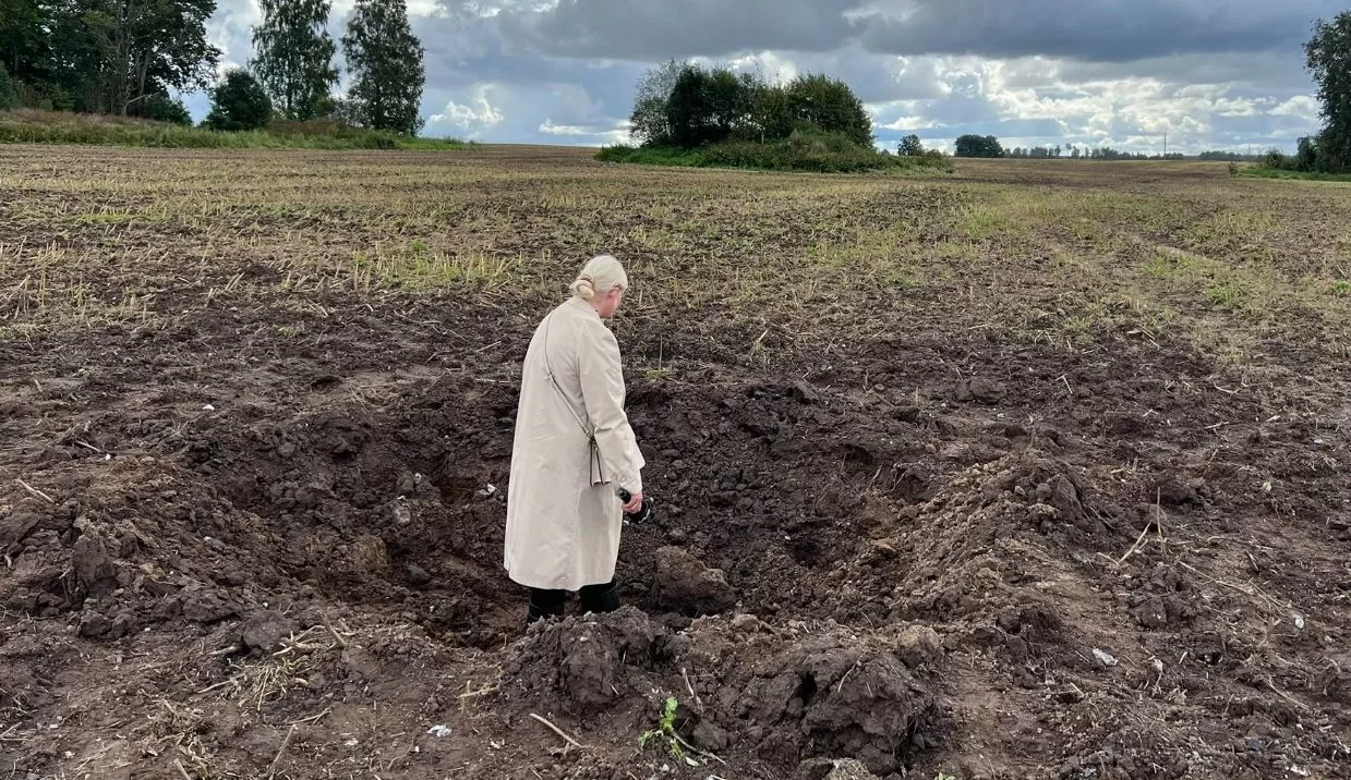 Місце падіння БпЛА в Естонії / Фото: ERR