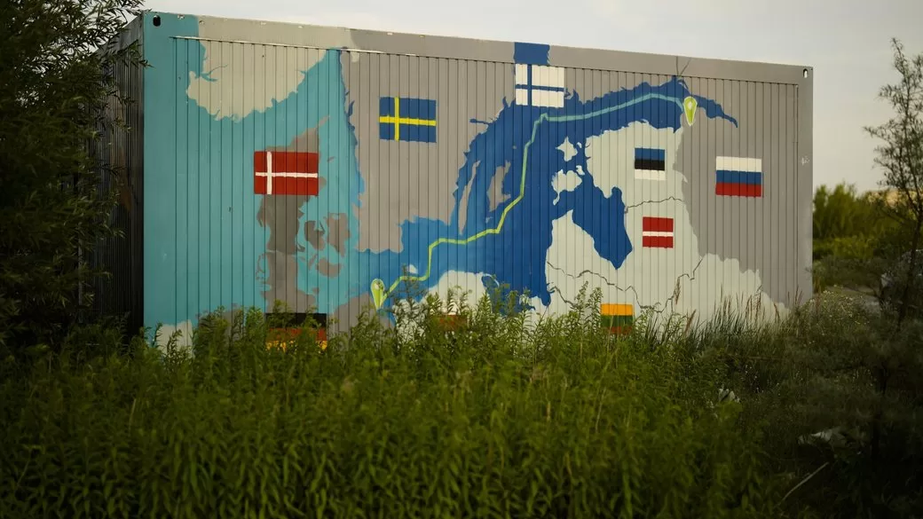 Картина, изображающая трубопроводы "Северный поток" / Фото: AP