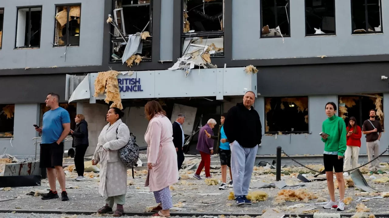 Damaged British Council building in Kyiv / Photo: Reuters
