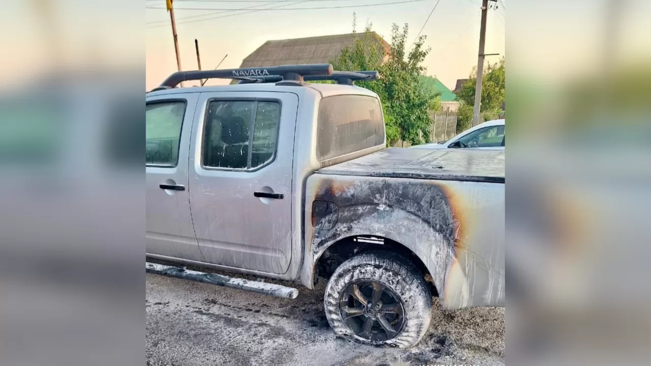 Знищена вогнем автівка ТЦК / Фото: Нацполіція