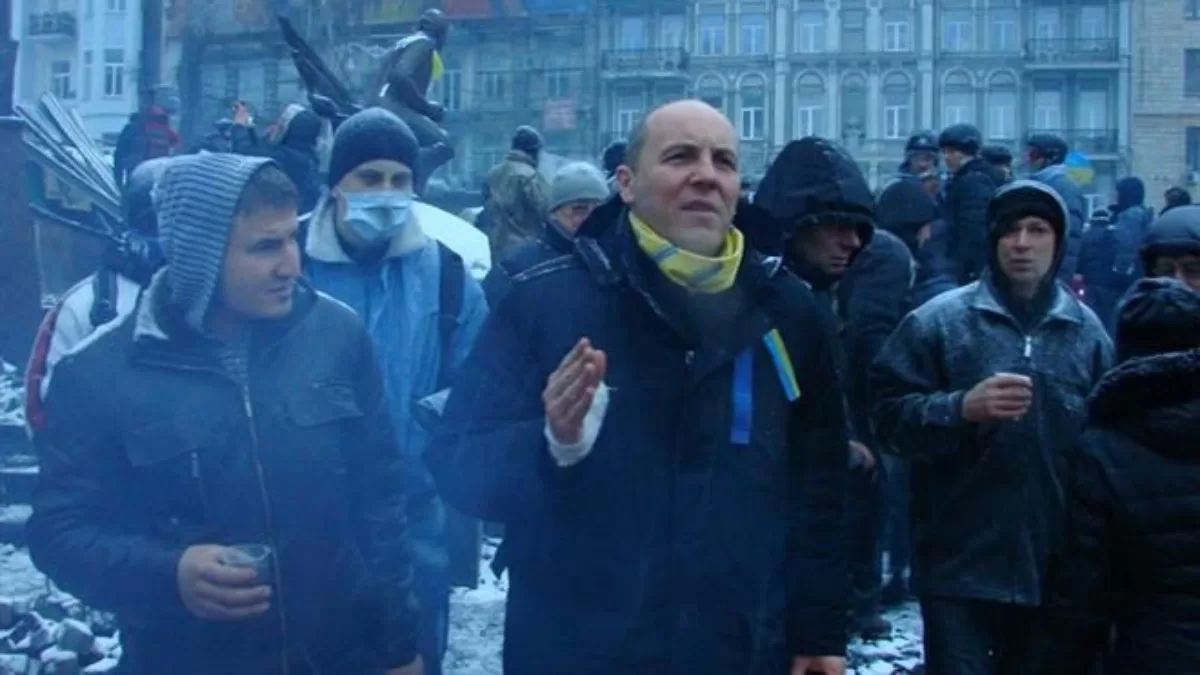 Андрій Парубій на Майдані Незалежності в Києві. Архівне фото / Фото з X @LesyaUA7Evropa