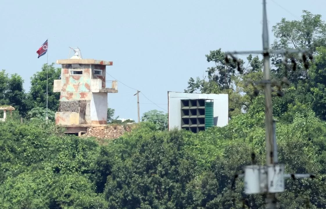 Північнокорейський пост поблизу прикордонного міста Паджу / Фото: Yonhap