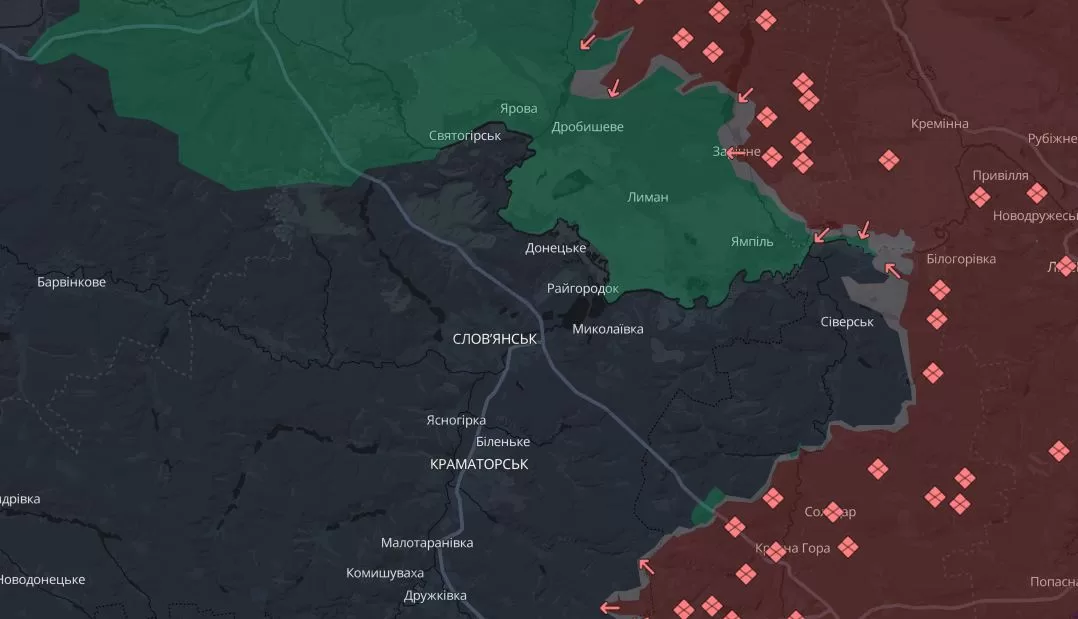 Слов’янськ на мапі Deepstate