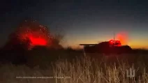 Ночная операция с привлечением танка / Фото: Генштаб ВСУ