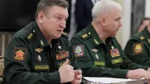 Командующий войсками Центрального военного округа Александр Лапин участвует во встрече президента России Владимира Путина с командующими войсками военных округов в Москве, 15 мая 2024 года / Фото Reuters