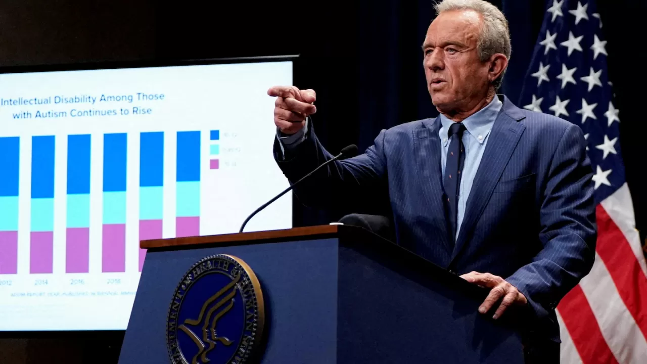 U.S. Health and Human Services Secretary Robert F. Kennedy Jr. discusses autism at an event in April 2025 / Photo: Elizabeth Franz/Reuters