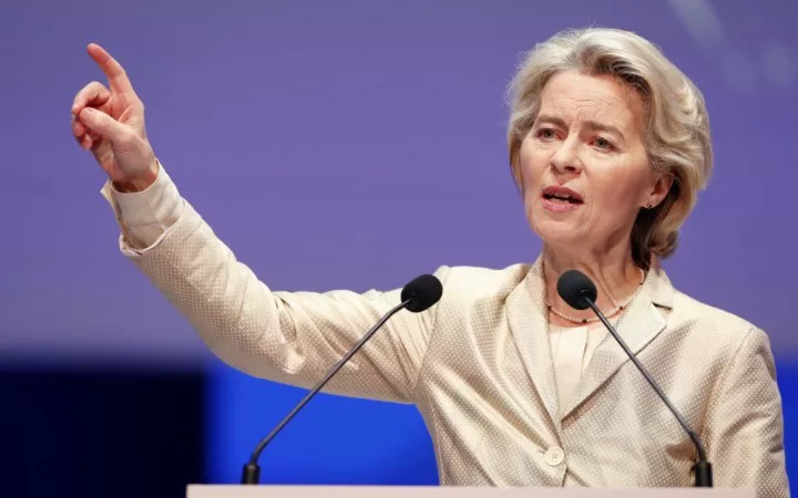 Урсула фон дер Ляєн на з'їзді Європейської народної партії, Бухарест, 7 березня 2024 року / Фото: ЕРА/UPG