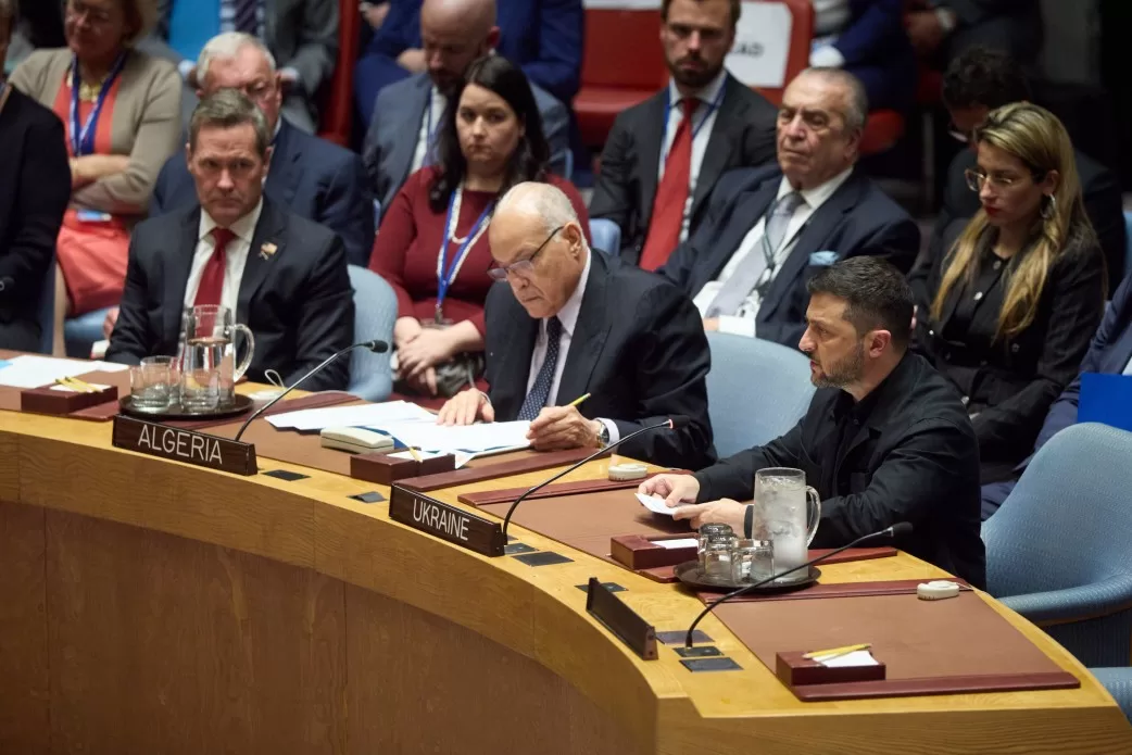 Володимир Зеленський на засіданні високого рівня Ради безпеки ООН / Фото: Офіс президента