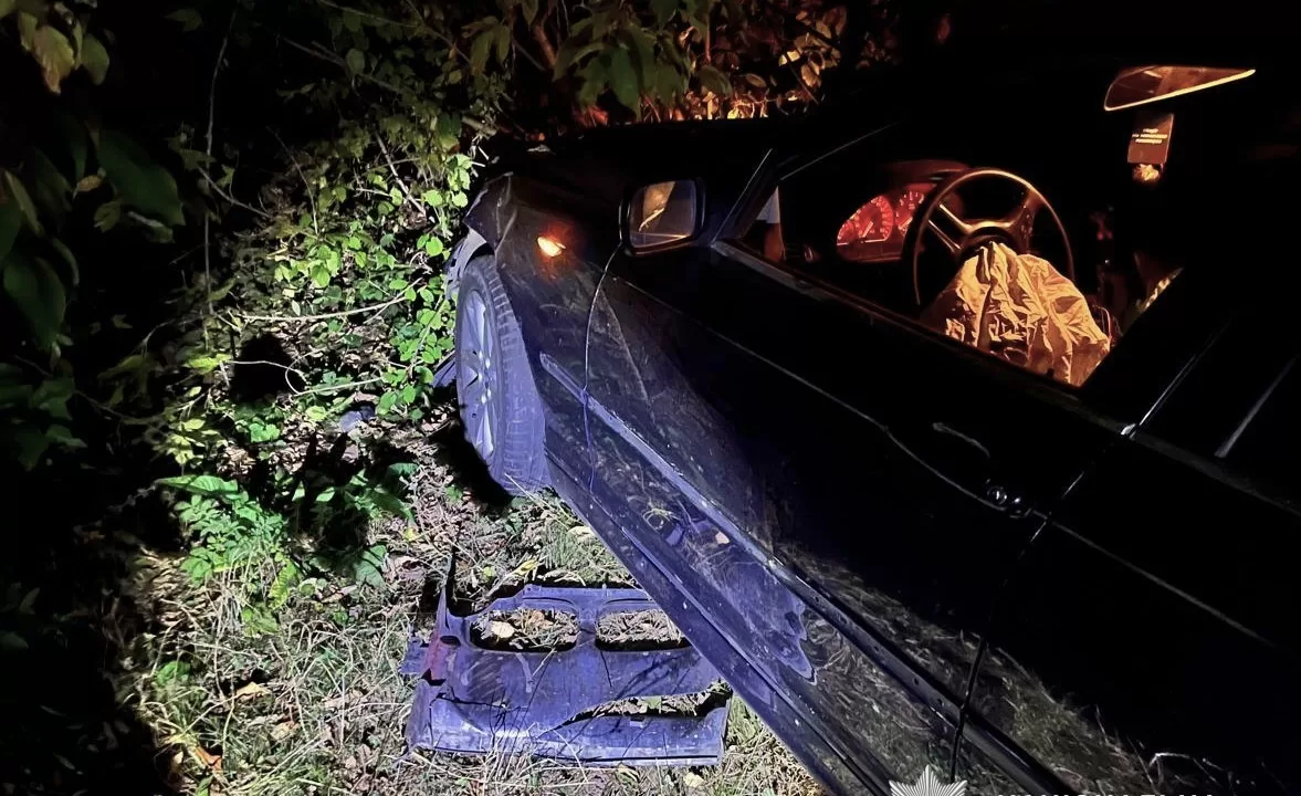 Пошкоджена внаслідок ДТП автівка / Фото: ГУНП в Кіровоградській області